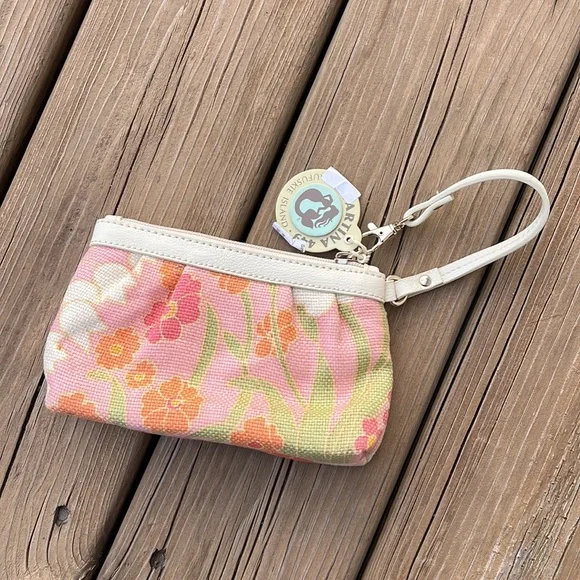 Spartina 449 vintage pink pleated clutch new with tags - Picture 3 of 6